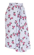 Alessandra Rich Floral Printed Faille Skirt