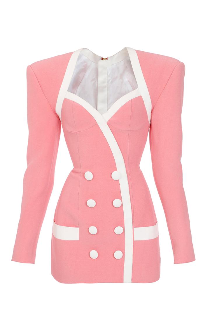 Moda Operandi Balmain Crepe Double-breasted Mini Blazer Dress