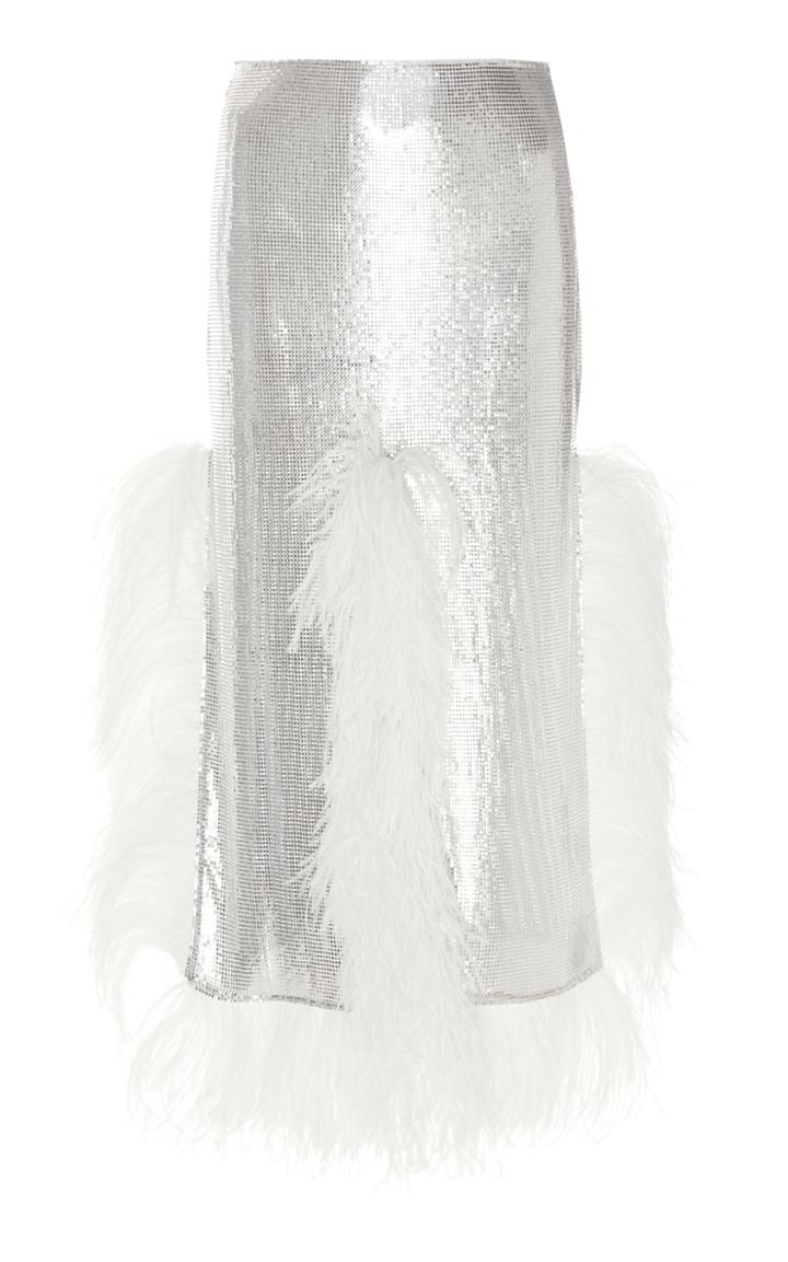 Moda Operandi Christopher Kane Chainmail Feather Midi Skirt Size: 40
