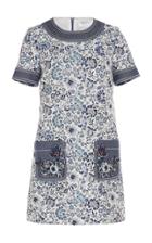 Andrew Gn Short Sleeve Floral Dress