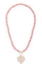 Moda Operandi Sydney Evan 14k Yellow Gold Supersize Pink Opal Necklace Pav Heart Ch