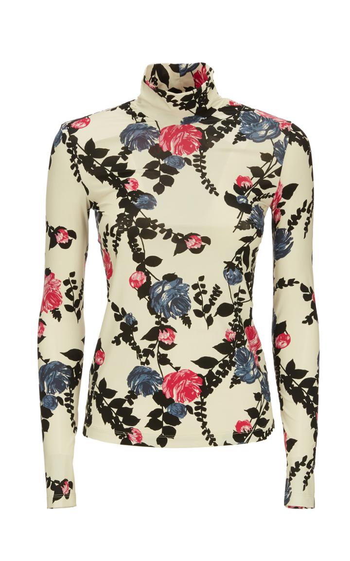 Moda Operandi La Doublej Printed Jersey Turtleneck Top