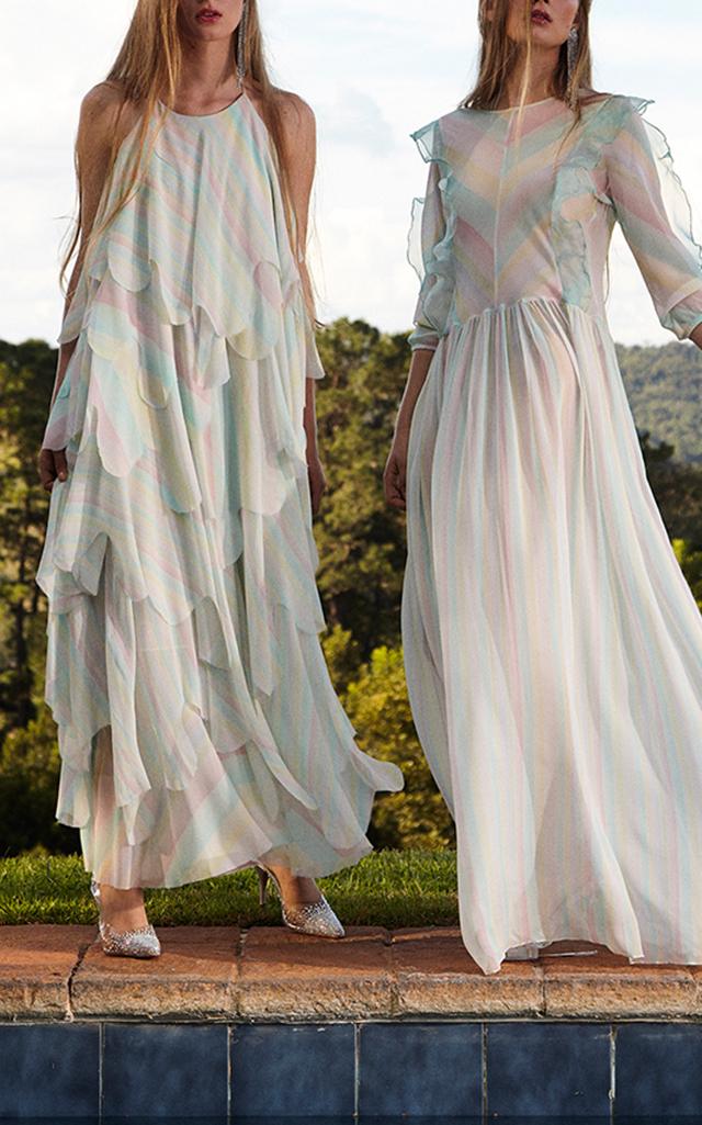 Isolda Rainbow Tiered Maxi Dress