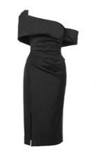 Haney Off-the-shoulder Asymmetric Midi Dress