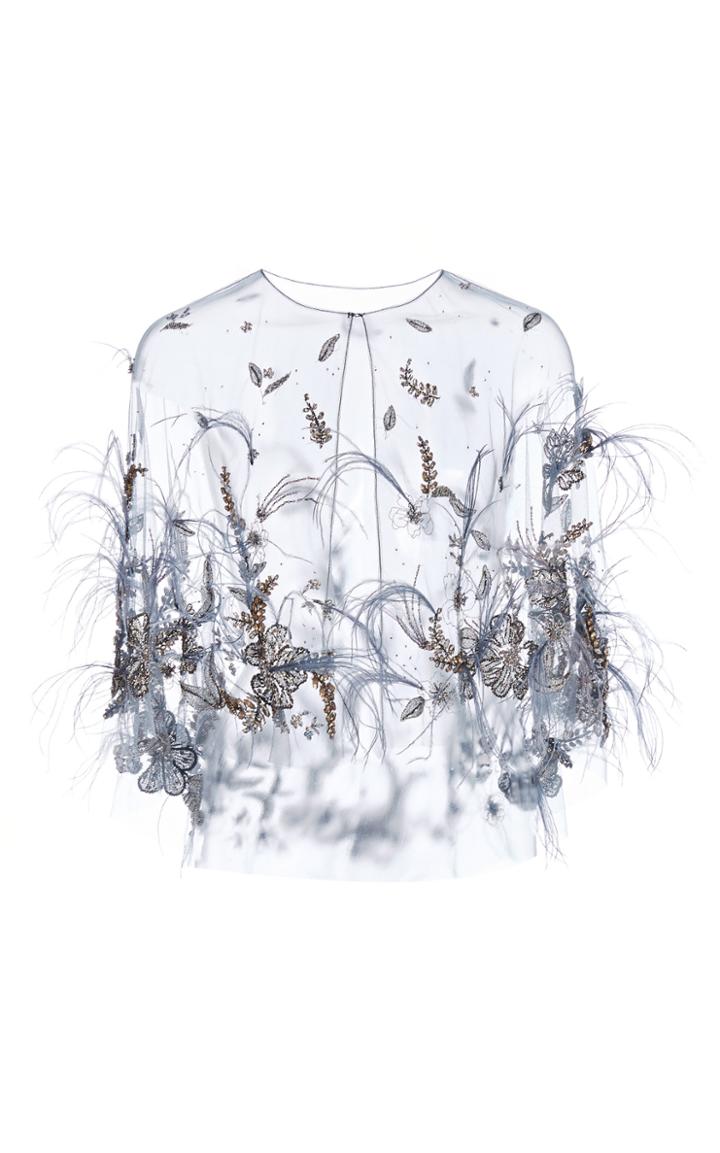 Moda Operandi Marchesa Embellished Organza Cape
