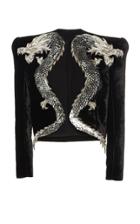 Balmain Dragon Embroidered Velvet Jacket
