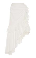 Rodarte Draped Asymmetric Cotton-broderie Skirt