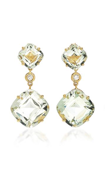 Goshwara Gossip 18k Yellow Gold Prasiolite And Diamond Earrings