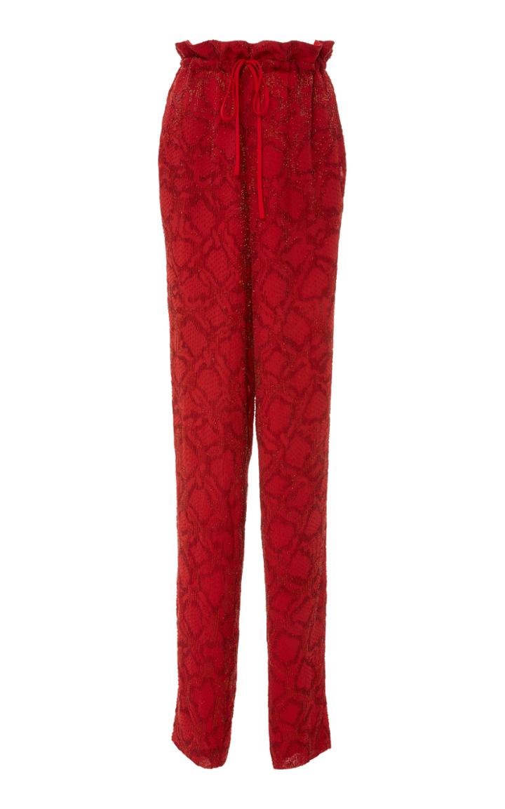 Sally Lapointe Beaded Silk Drawstring Pant