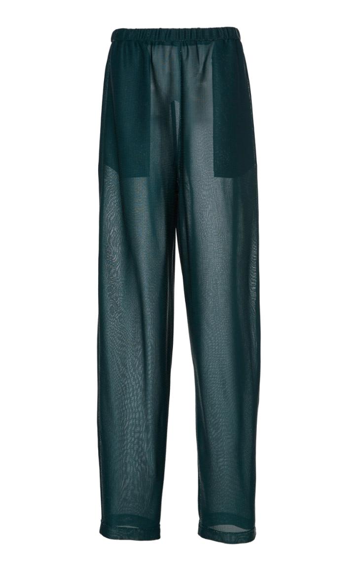 Sally Lapointe Metallic Mesh Elastic Tapered Pant