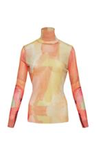 Moda Operandi Lilli Jahilo Ariel Yellow Print Mesh Top Size: 36