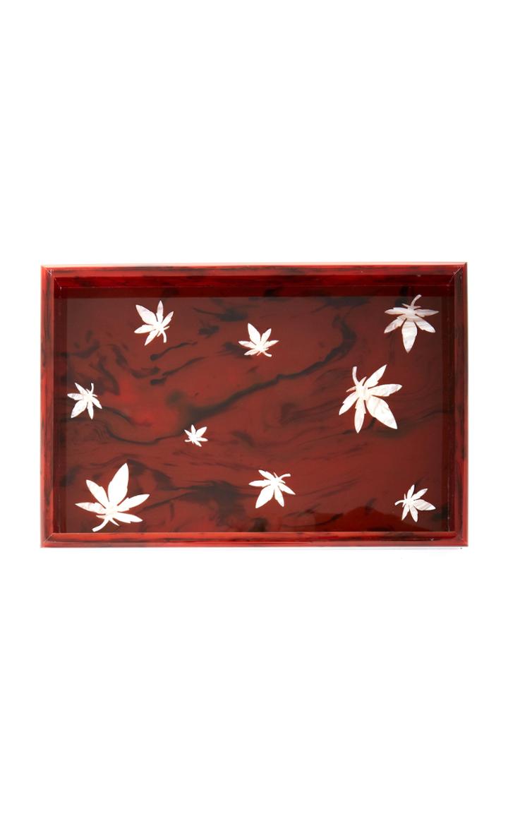 Edie Parker Leaves Vanity Glossy Acrylic Tray