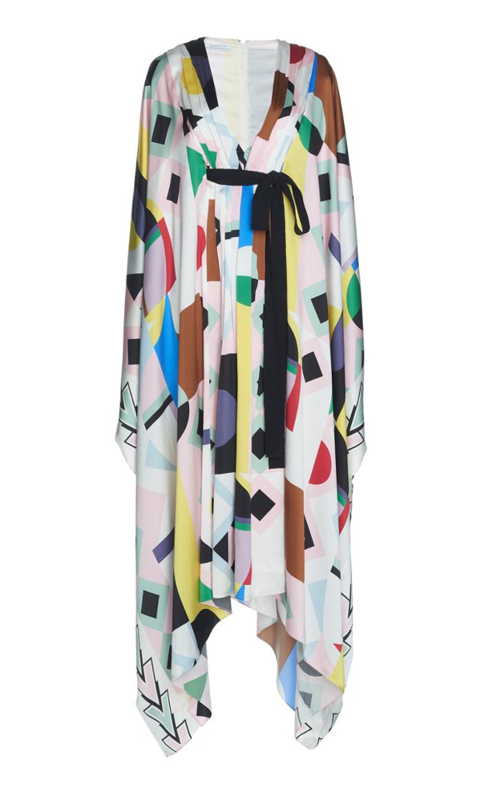 Andrew Gn Printed Silk Handkerchief Dress