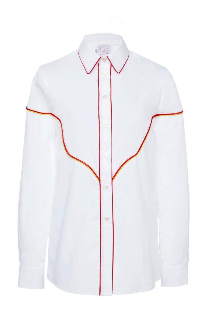 Stella Jean Contrast Trim Button-up Shirt