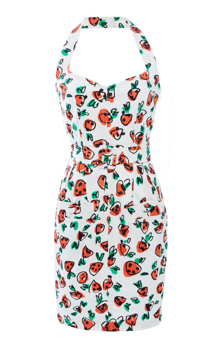 Moschino Strawberry Print Cotton-blend Dress
