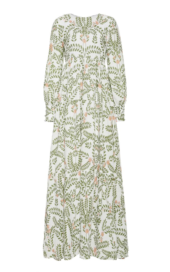 Moda Operandi Agua By Agua Bendita Nuez Herbal Linen Maxi Dress