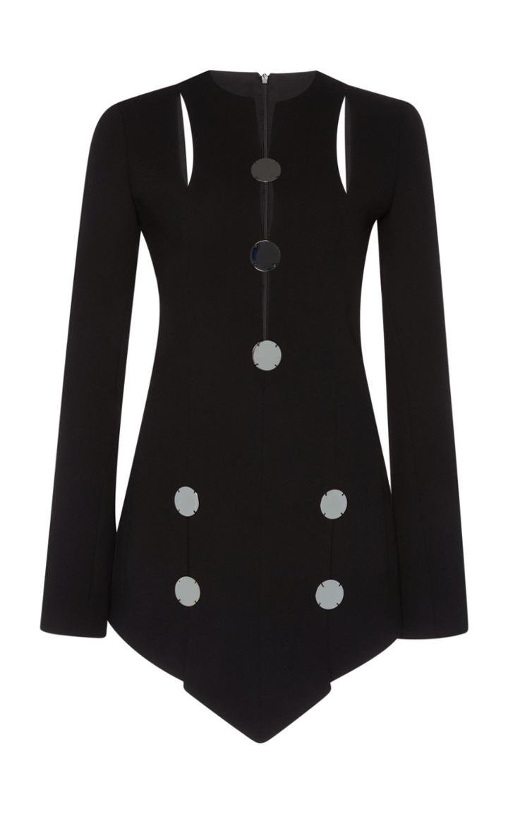 David Koma Metal Disc Detail Mini Dress