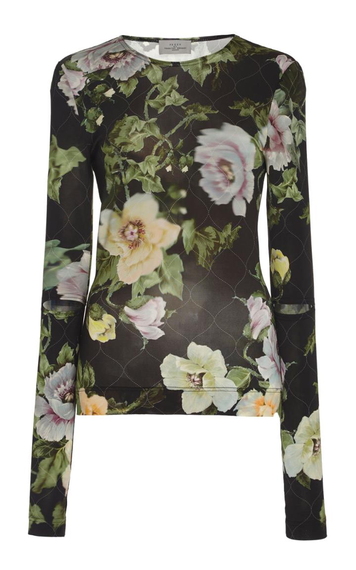 Preen By Thornton Bregazzi Xandria Floral-print Jersey Top