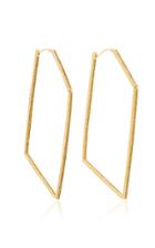Lynn Ban Jewelry 14k Gold Vermeil Sapphire Hoop Earrings