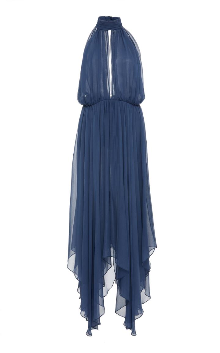Fleur Du Mal Pleated Silk Maxi Dress