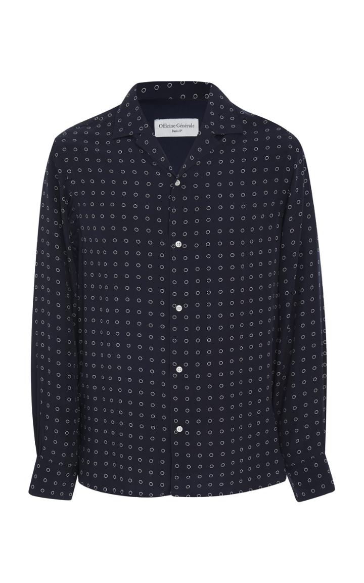 Officine Gnrale Dario Printed Jersey Button-up Shirt