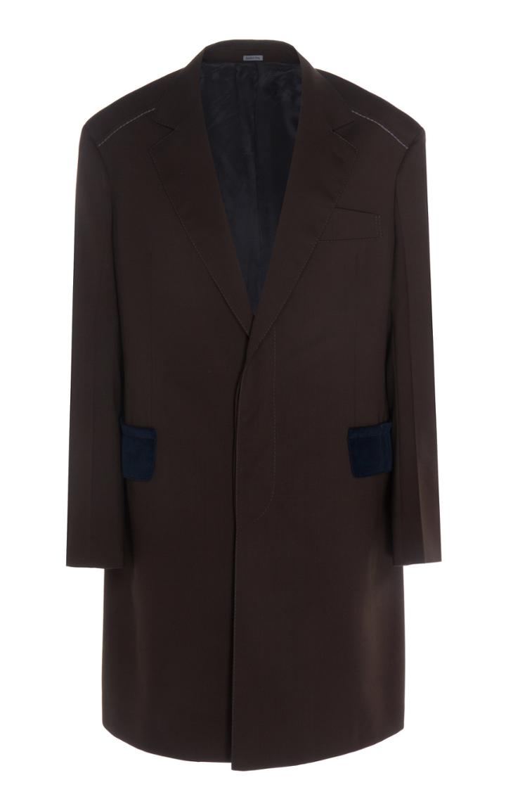Lanvin Contrast Pocket Two Button Coat