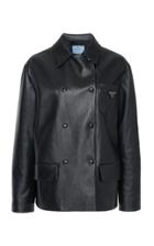 Prada Double Breasted Leather Jacket