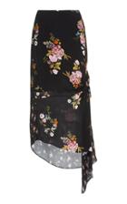 Preen Line Kalifa Floral-print Crepe De Chine Midi Skirt