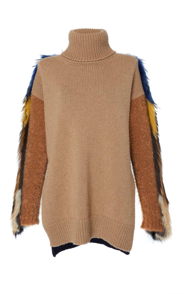 Agnona Camel And Mohair Turtleneck Sweater