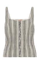 Moda Operandi Le Sirenuse Positano Louise Rebecca Striped Linen Top Size: 38