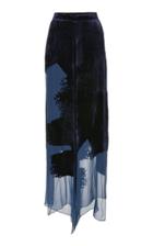 Christian Siriano Burnout Velvet High Low Hem Trouser
