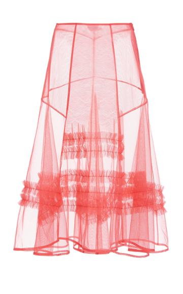 Moda Operandi Molly Goddard Alva Asymmetric Ruffled Tulle Skirt Size: 8