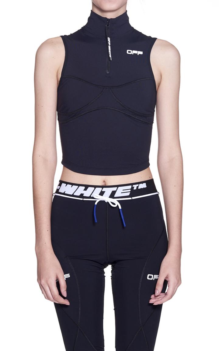 Moda Operandi Off-white C/o Virgil Abloh Active Cropped Open-back Top Size: S/m