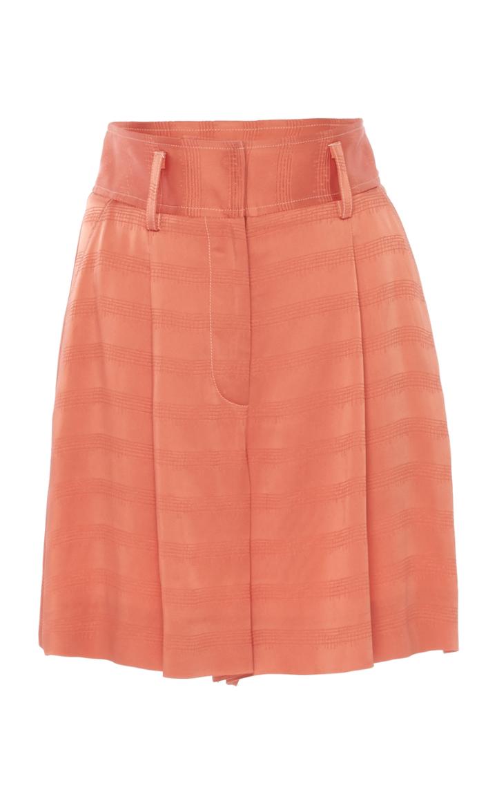 Temperley London Gaia Tonal Stripe Satin Shorts