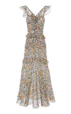 Amur Elyse Silk-chiffon Maxi Dress