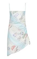 Miaou Leia Asymmetric Printed Satin Mini Dress