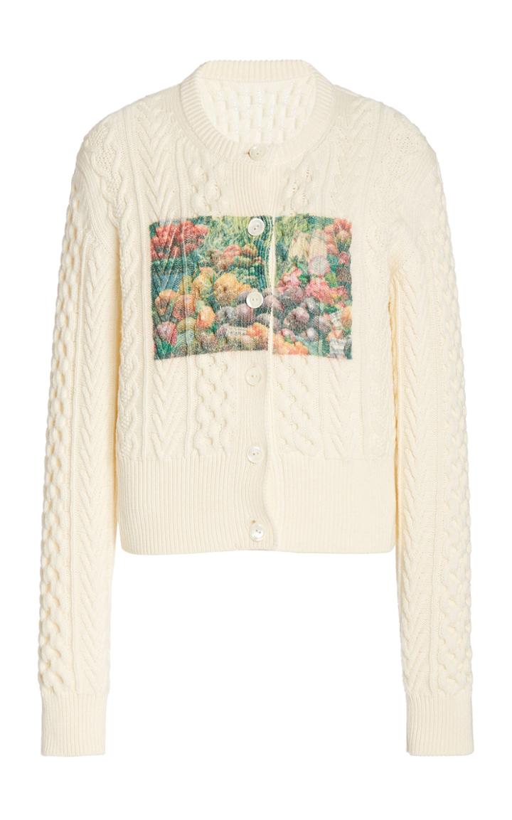 Moda Operandi Rosie Assoulin Produce Print Wool-cotton Cardigan