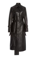 Rokh Belted Asymmetric Leather Shirt Dress