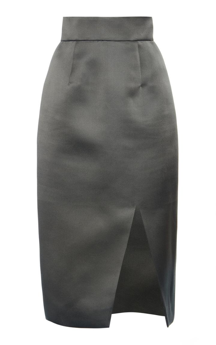 Moda Operandi Miu Miu High-rise Satin Slit Skirt Size: 36