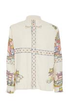 Bode Embroidered Cotton-linen Shirt Size: M/l