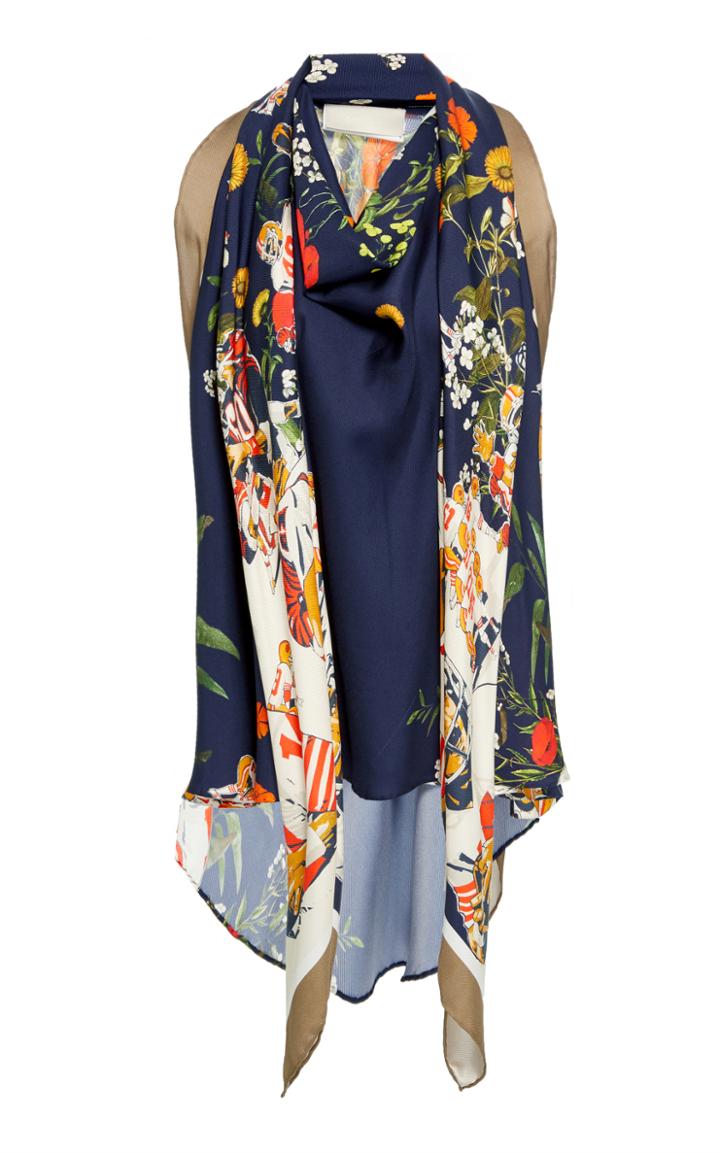 Monse Sleeveless Football Floral Blouse