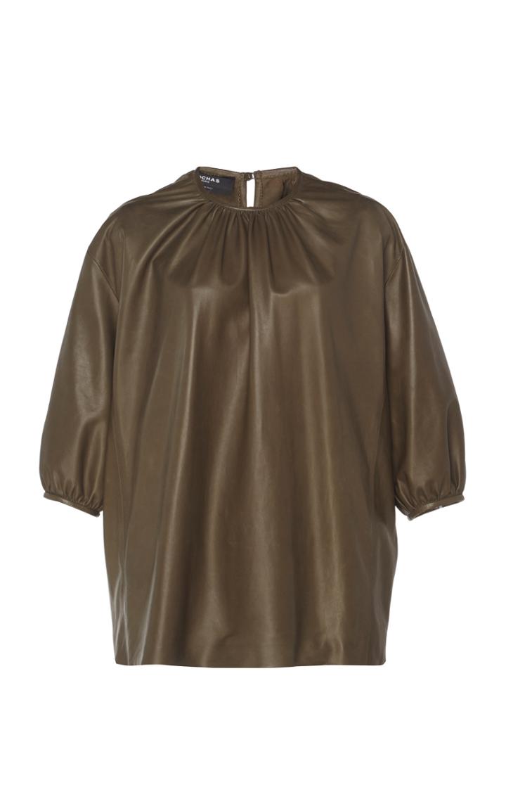 Rochas Oversized Leather Blouse