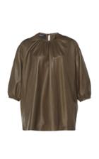 Rochas Oversized Leather Blouse