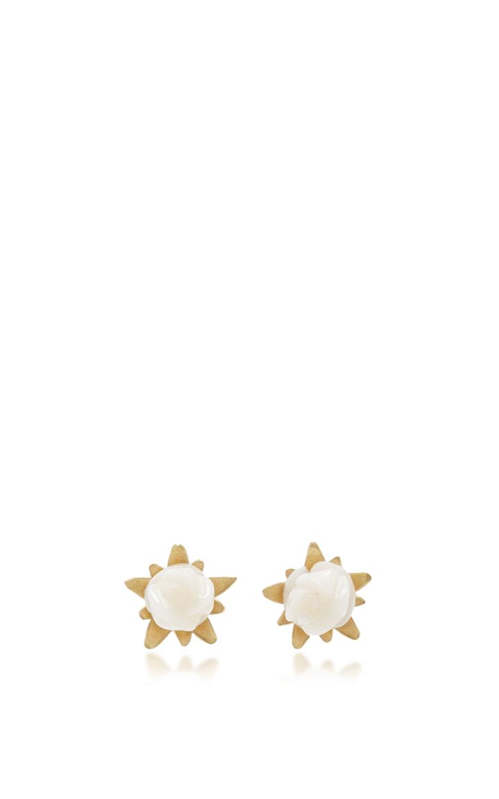 Annette Ferdinandsen White Coral Rose Studs
