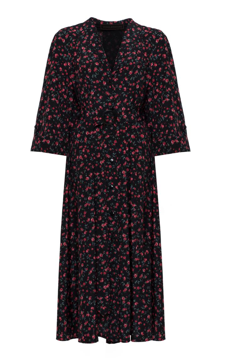 Ulyana Sergeenko Demi Couture Long Sleeve Belted Dress