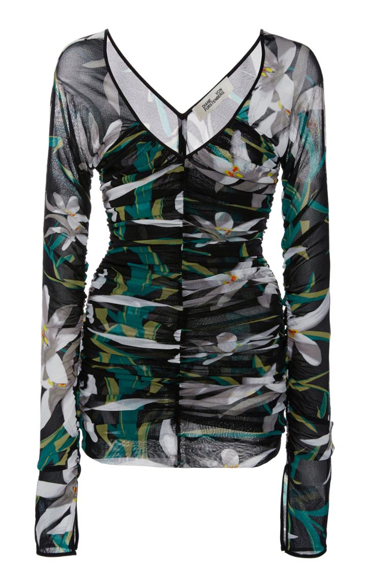 Diane Von Furstenberg V-neck Mesh Top