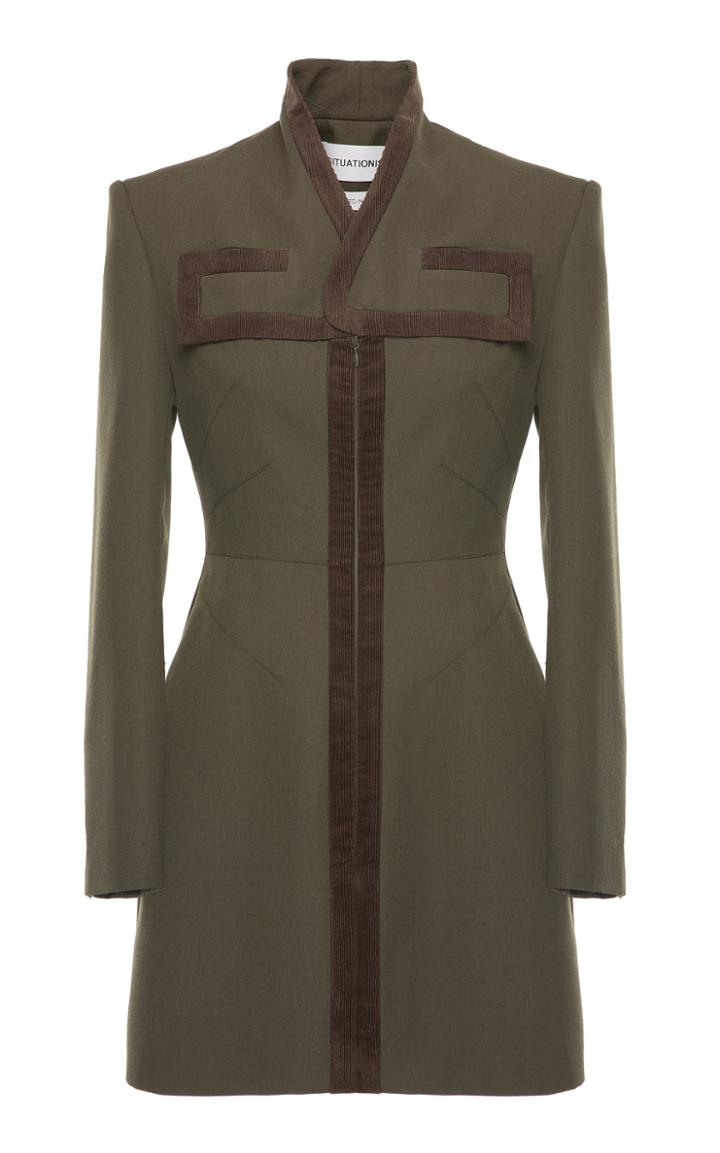 Situationist Empire Details Wool Mini Dress