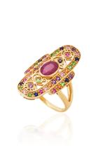 The Last Line Antique Rainbow Cocktail Ring