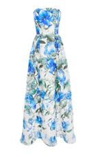 Carolina Herrera Strapless Floral Gown