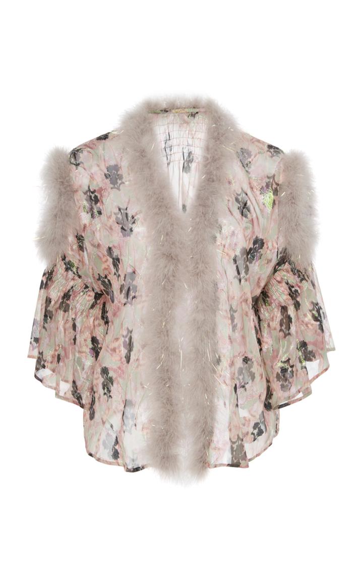 Anna Sui Black Iris Lurex Jacquard Cover-up